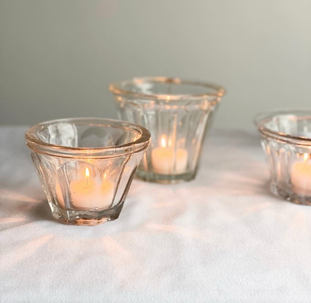 19th century french blown glass flared jam jars