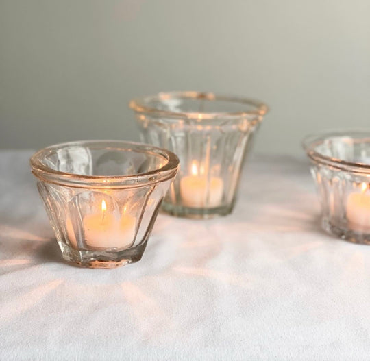 19th century french blown glass flared jam jars