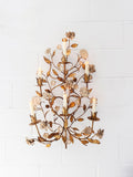 1960s Italian gilt foliate and tole wall sconce
