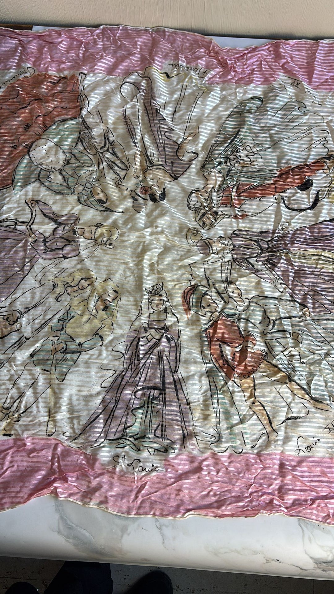 Vintage french silk scarves, set of 4