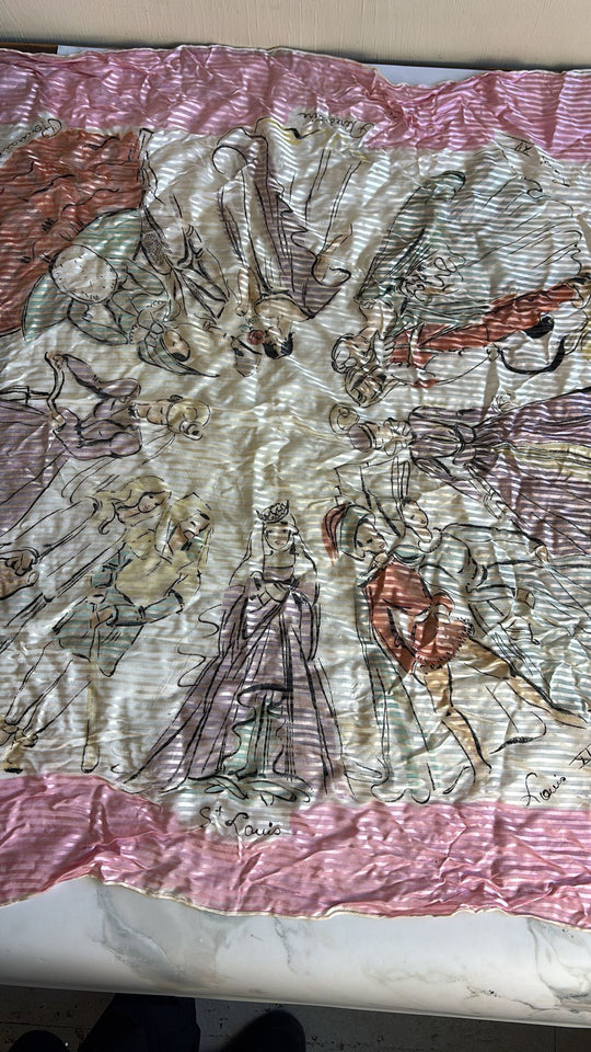 Vintage french silk scarves, set of 4