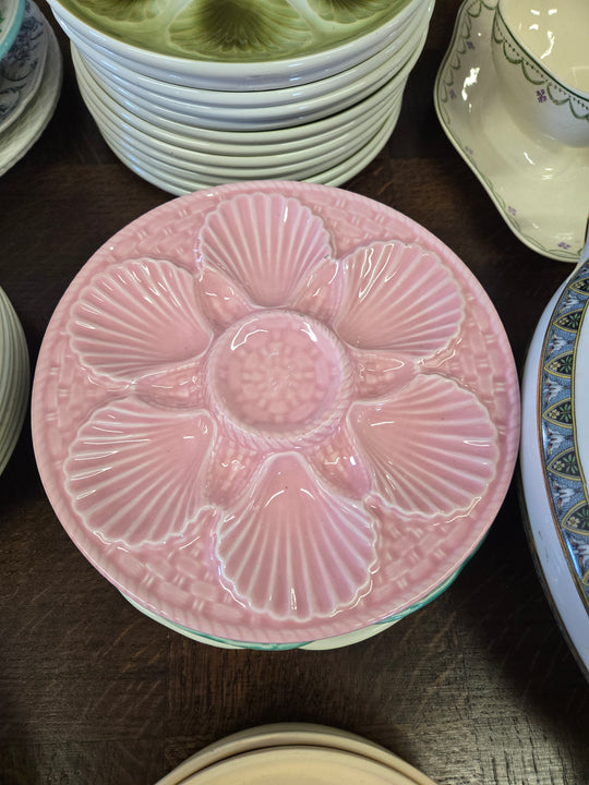 1940s french longchamp pink oyster plate