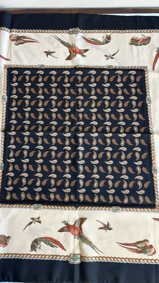 Vintage french silk scarves, set of 4