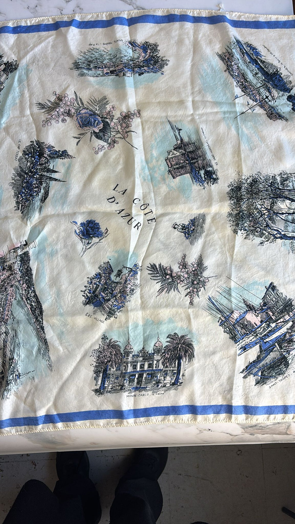 Vintage french silk scarves, set of 4