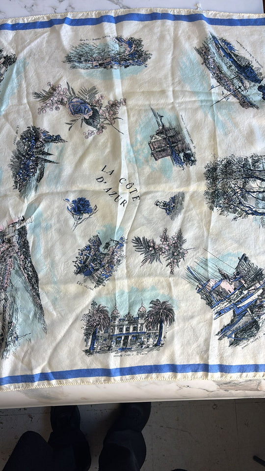Vintage french silk scarves, set of 4