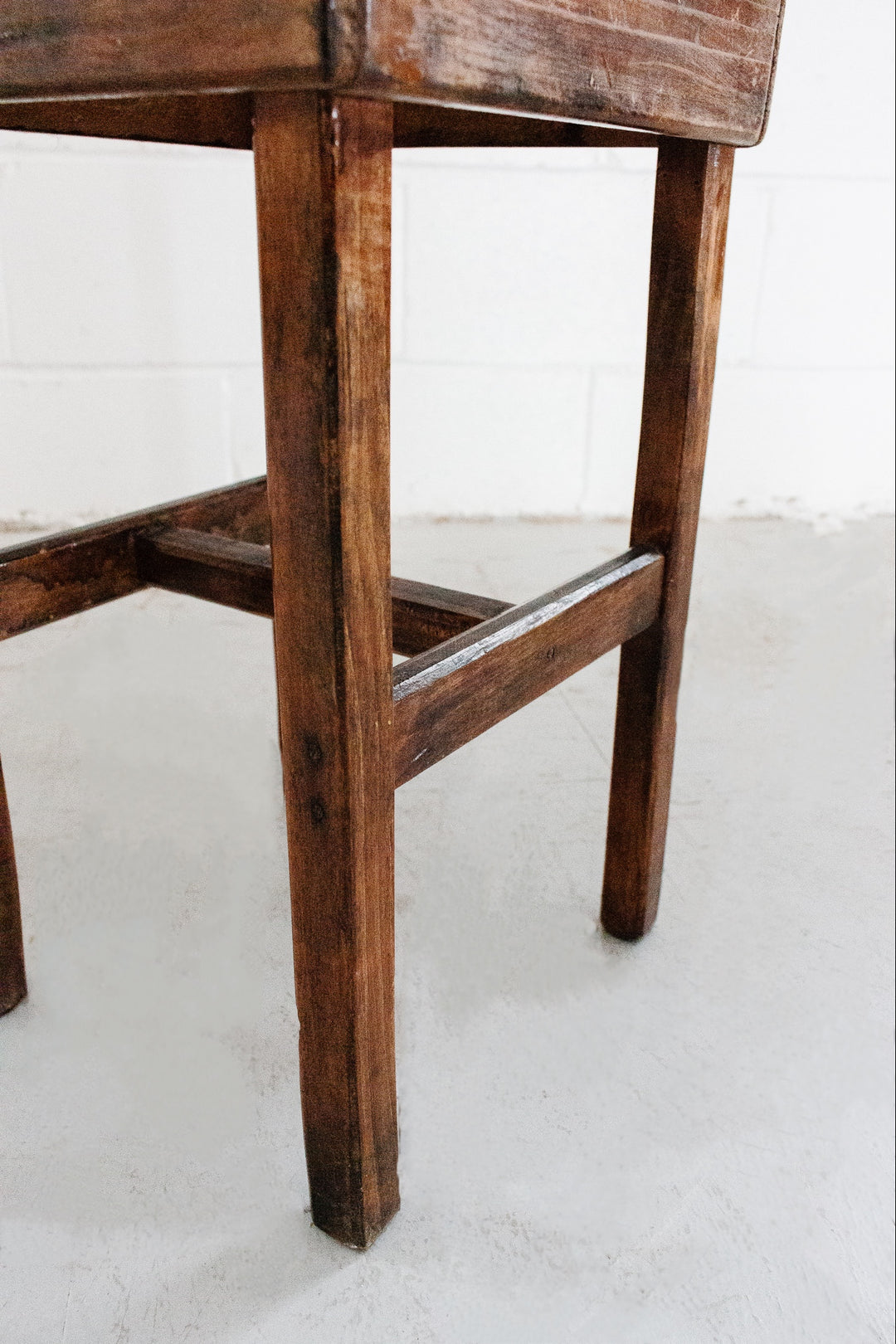 antique french wood atelier stool