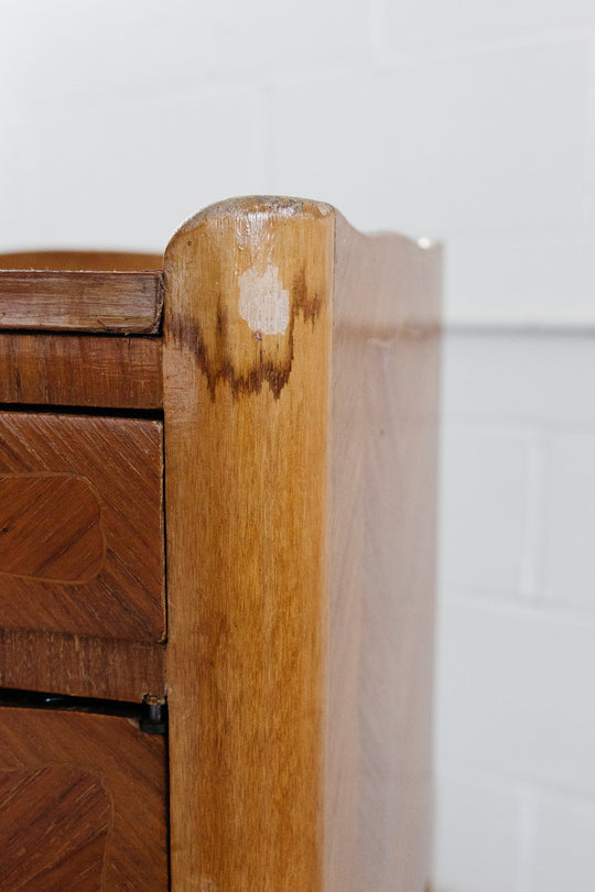 vintage french wood his and hers nightstands