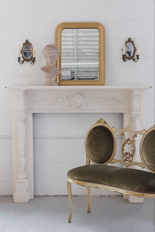 Louis XVI style french polychrome salon settee