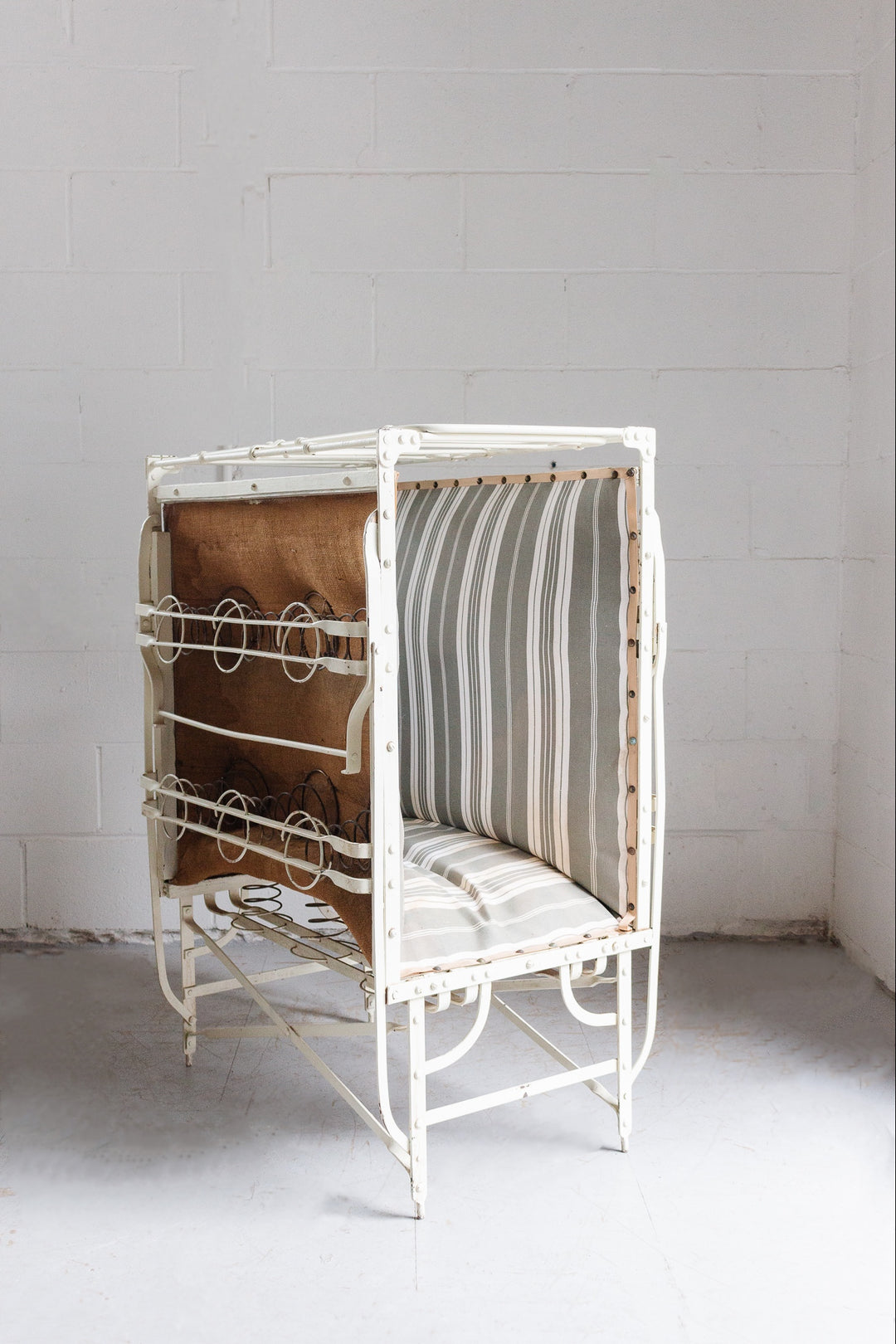 19th century french wrought iron centre folding daybed