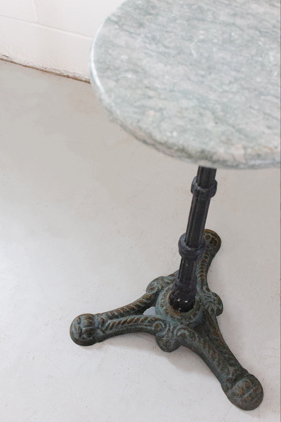 vintage French marble & cast iron petite side table