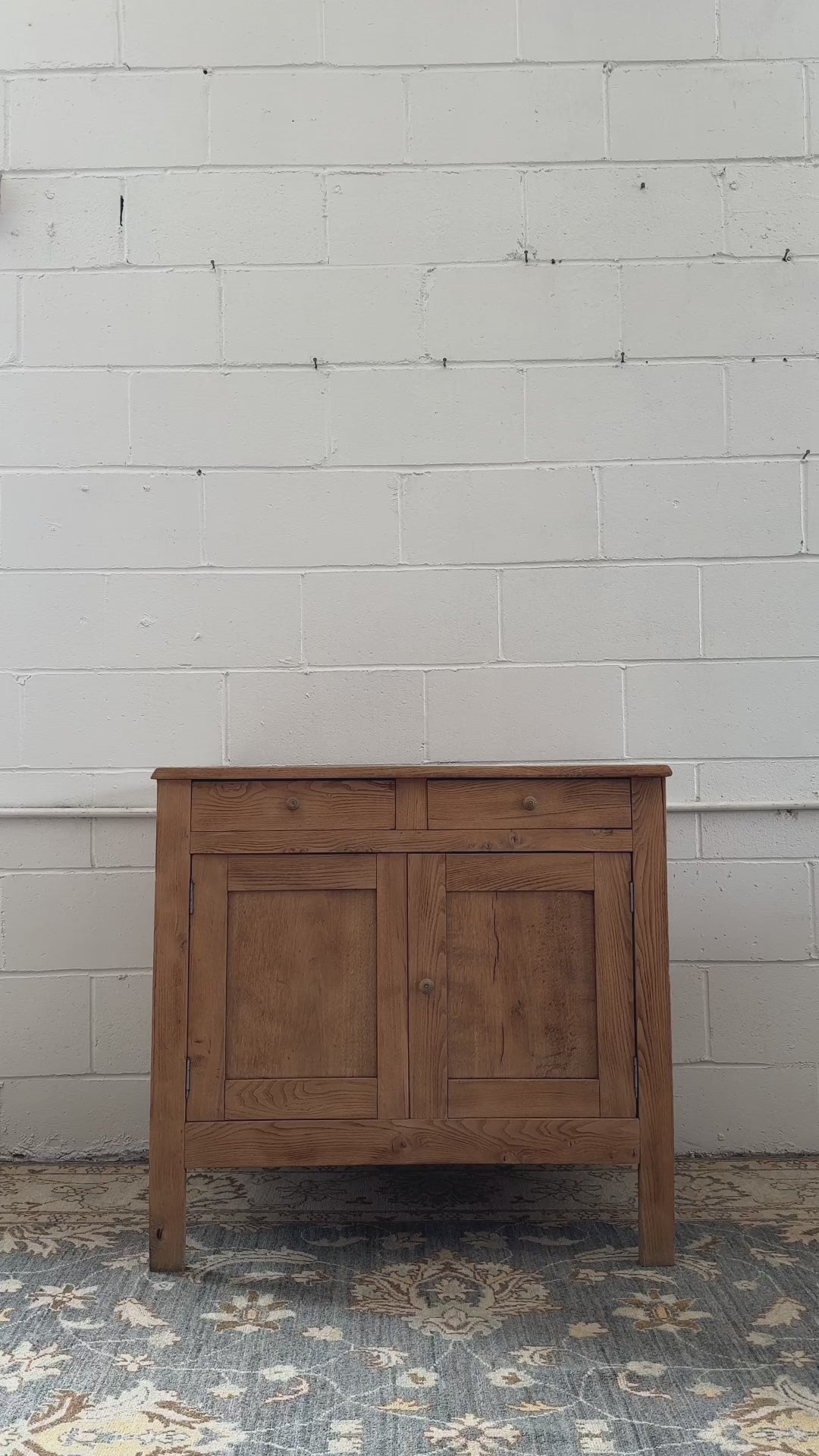 vintage french raw oak Parisian sideboard