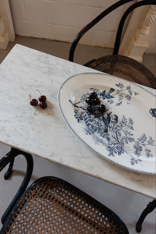 rare antique sarreguemines transferware platter