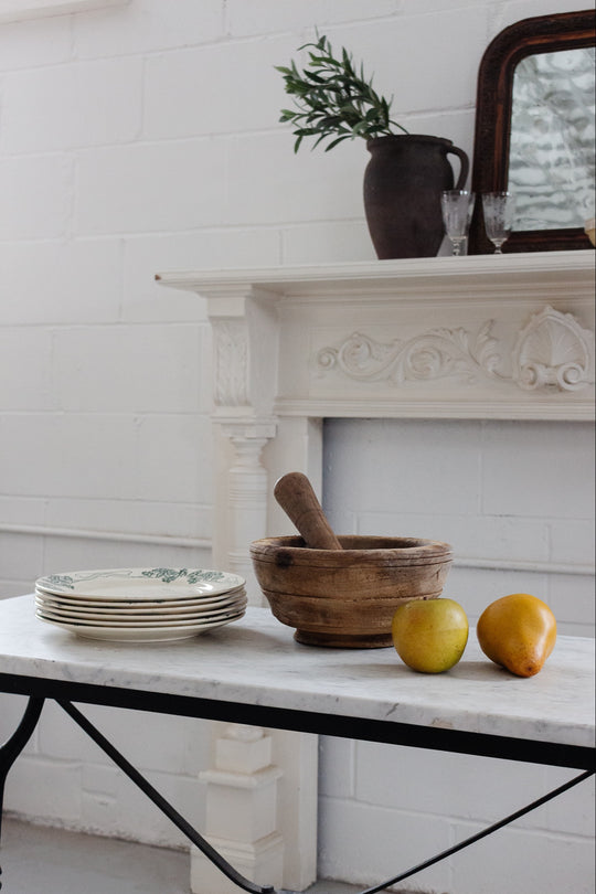 antique french sarreguemines transferware dish set