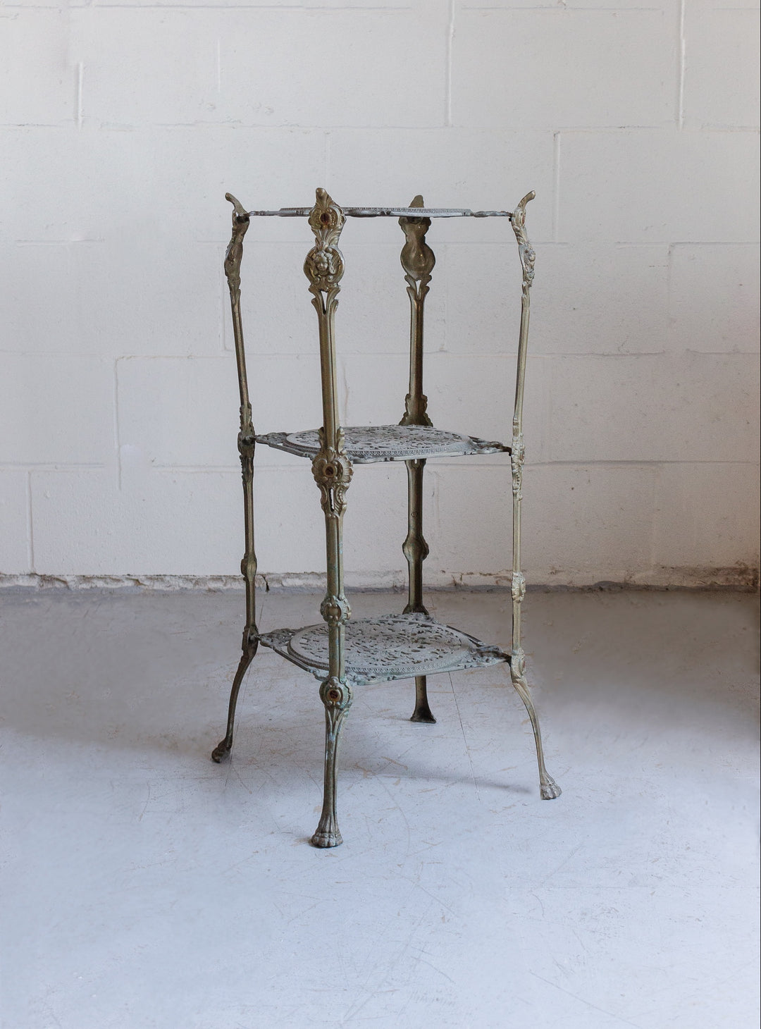 vintage french art nouveau cast iron plant stand