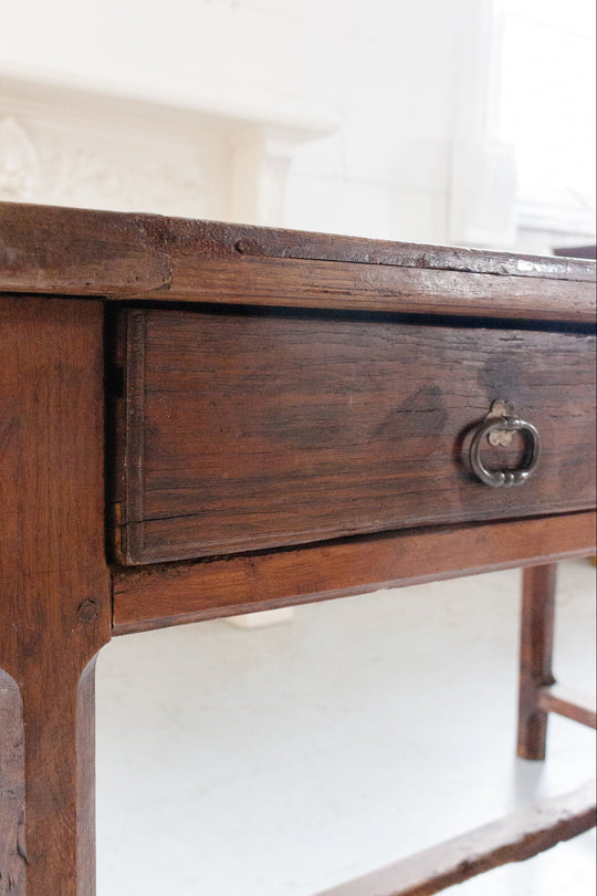 19th century French kitchen work table with drawers