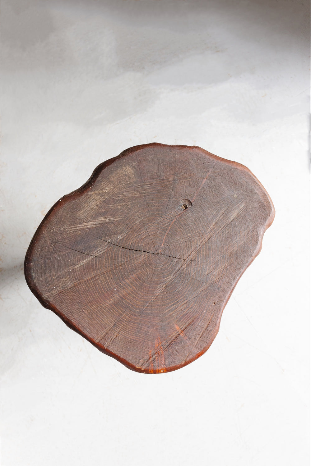 vintage french brutalist tripod stool