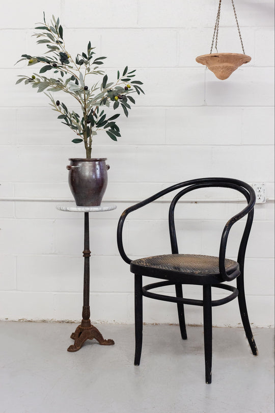 vintage french petite marble and cast iron side table