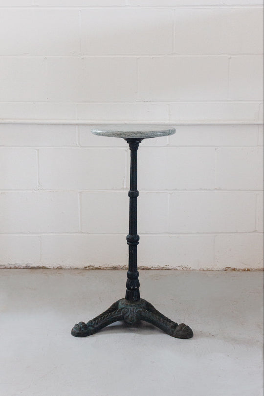 vintage French marble & cast iron petite side table