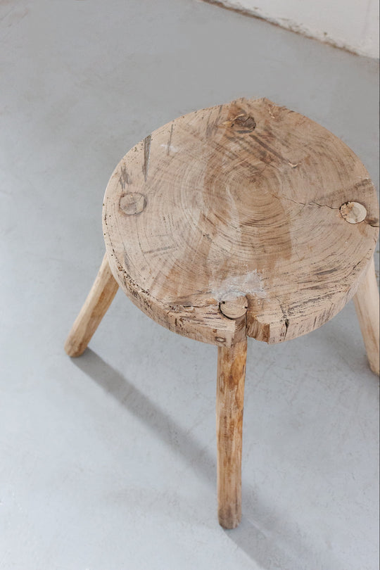 vintage french brutalist stool