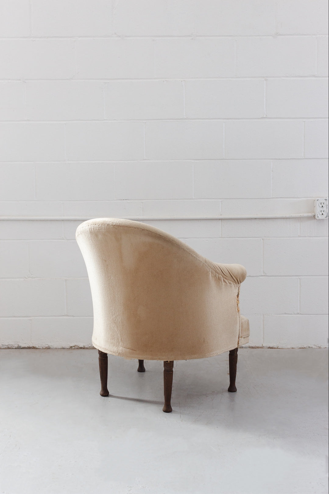 set of two vintage french distressed crapaud chair