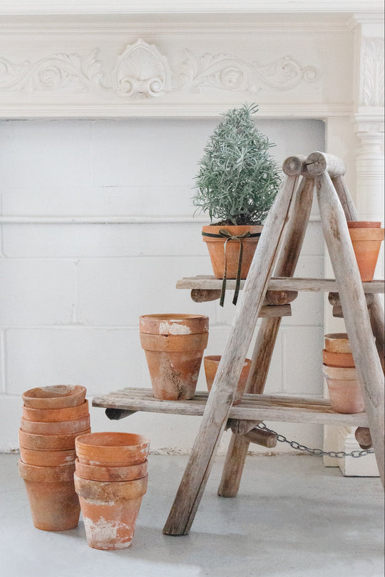 antique french handmade A frame wood shelf