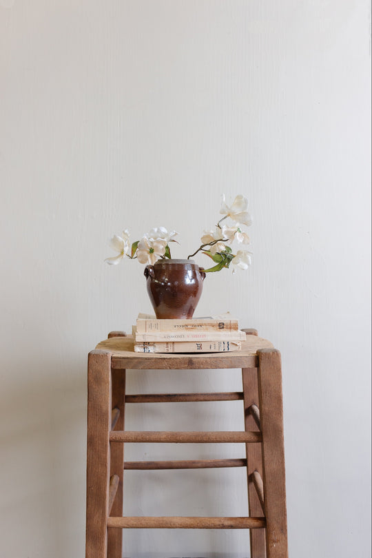 vintage French pressed board atelier stool