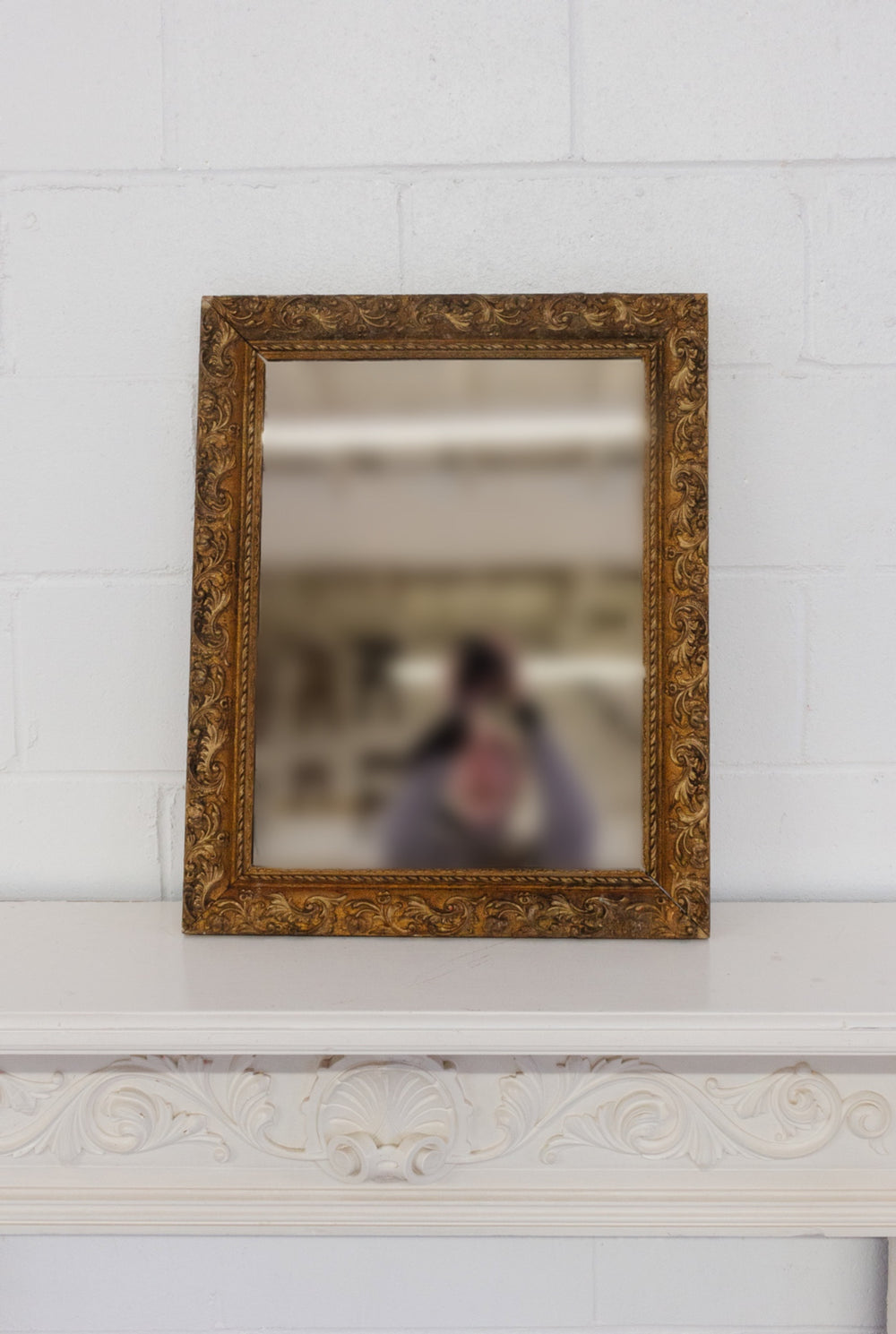 antique french gilt mirror with scrolling