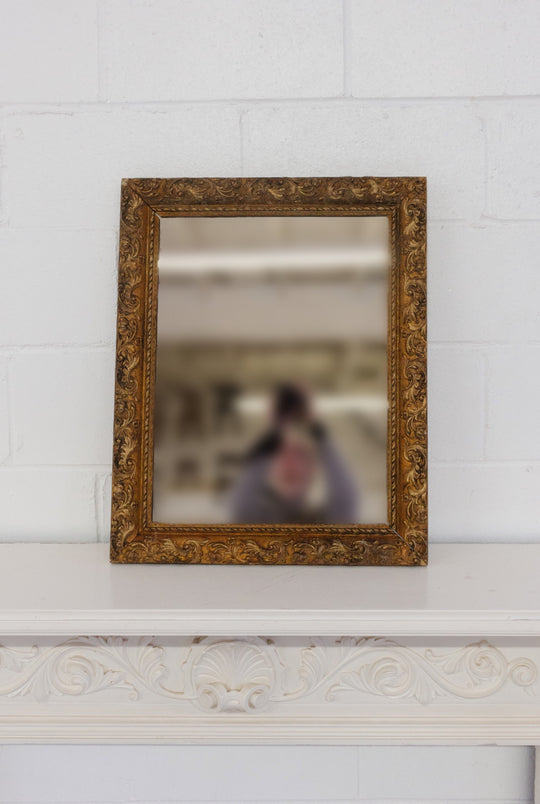 antique french gilt mirror with scrolling