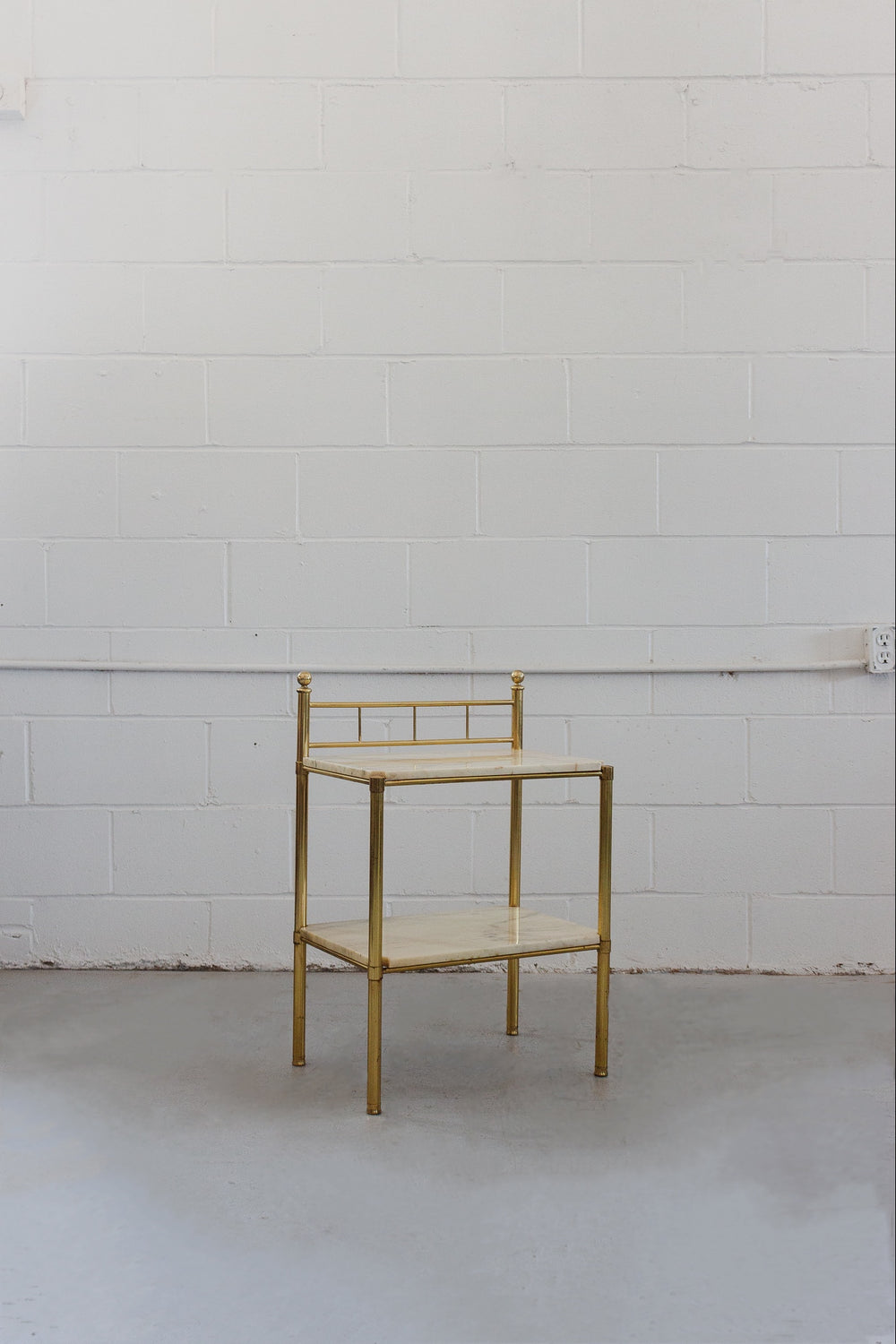 vintage french side tables with marble stone