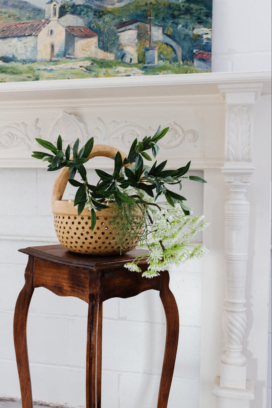 vintage French pottery basket