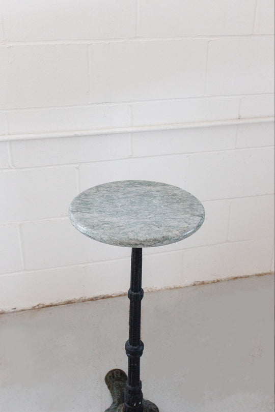 vintage French marble & cast iron petite side table