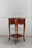 1920s french baroque style inlaid rosewood marquetry side table