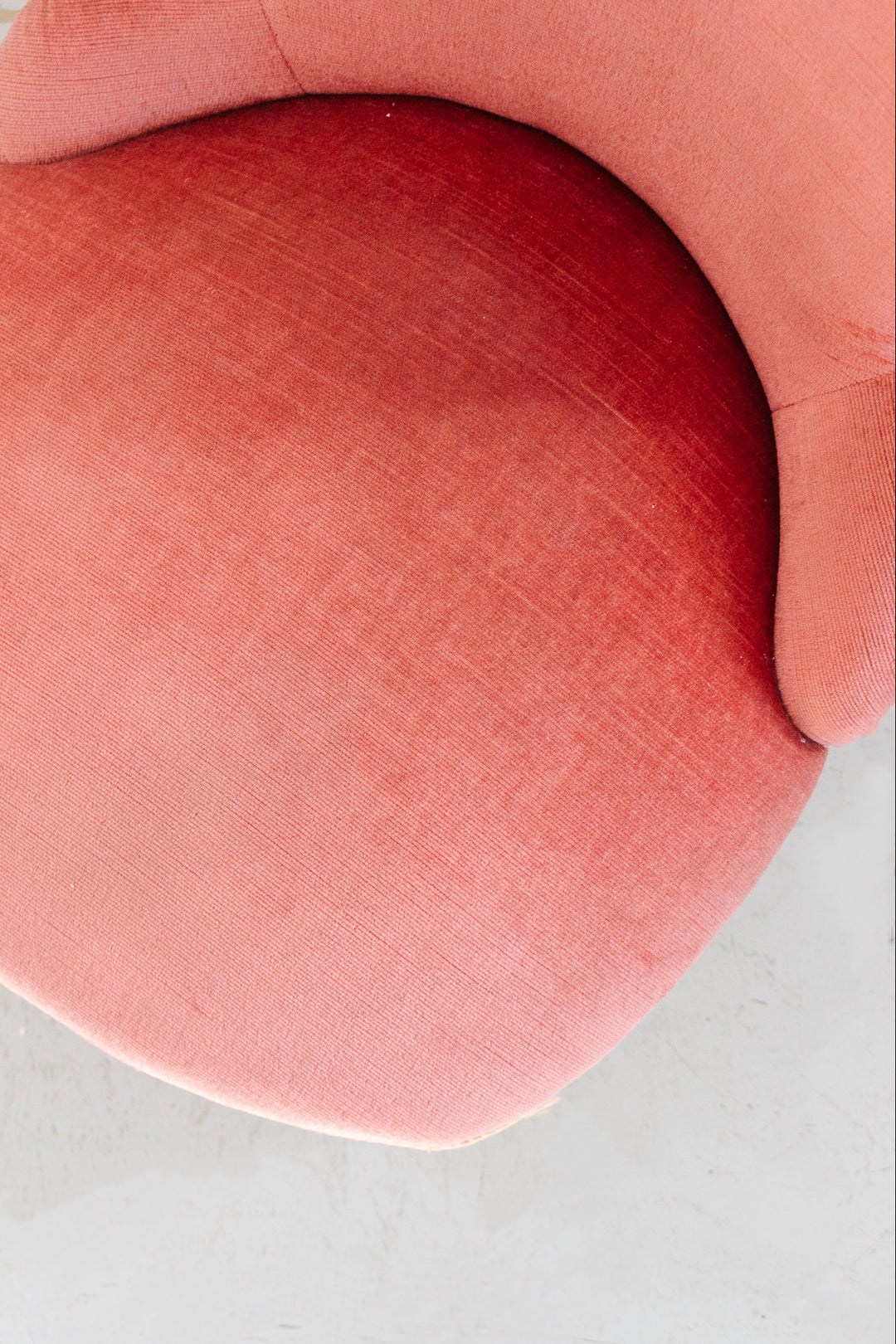 vintage french petite pink velvet slipper chair