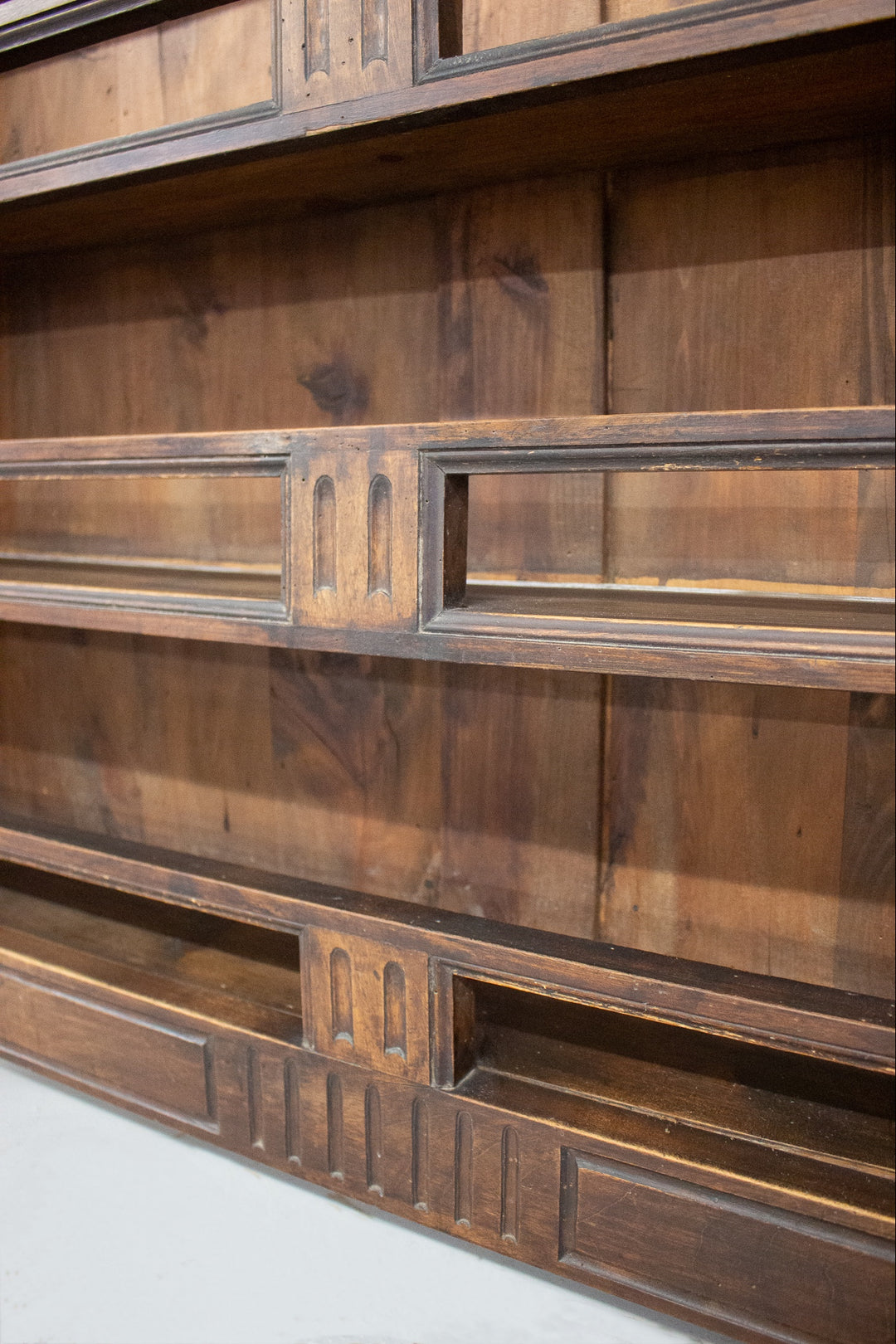 turn of the century French pine open shelf