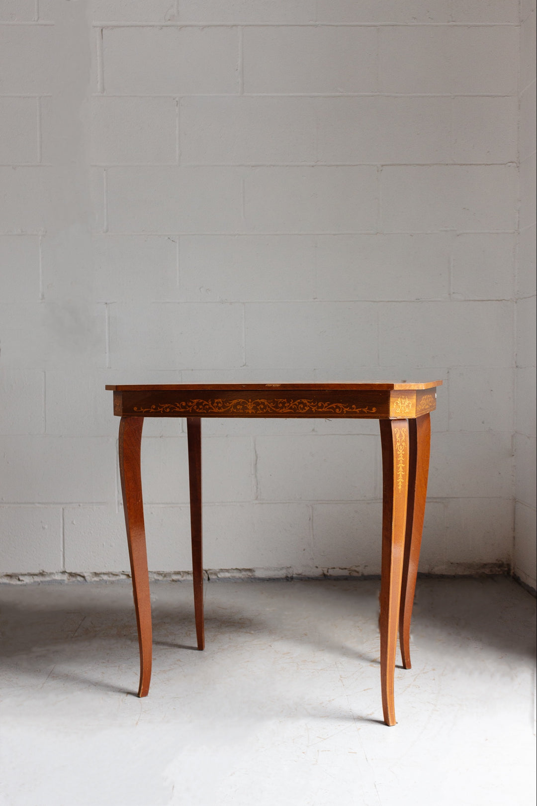 midcentury Italian marquetry chess table