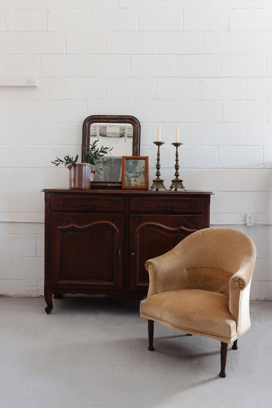 set of two vintage french distressed crapaud chair