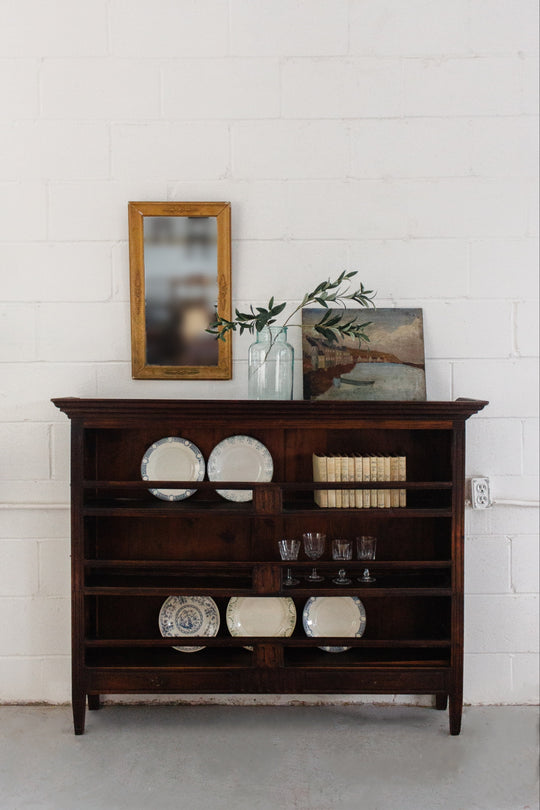 turn of the century French pine open shelf