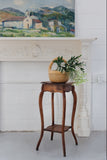 antique french wood side table with storage compartmemt