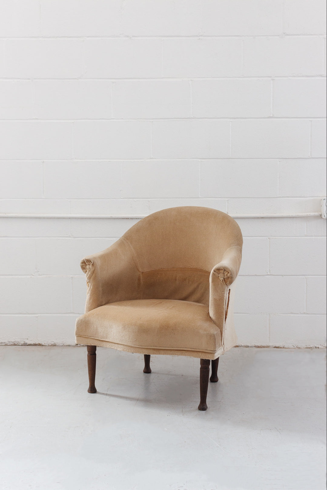 set of two vintage french distressed crapaud chair