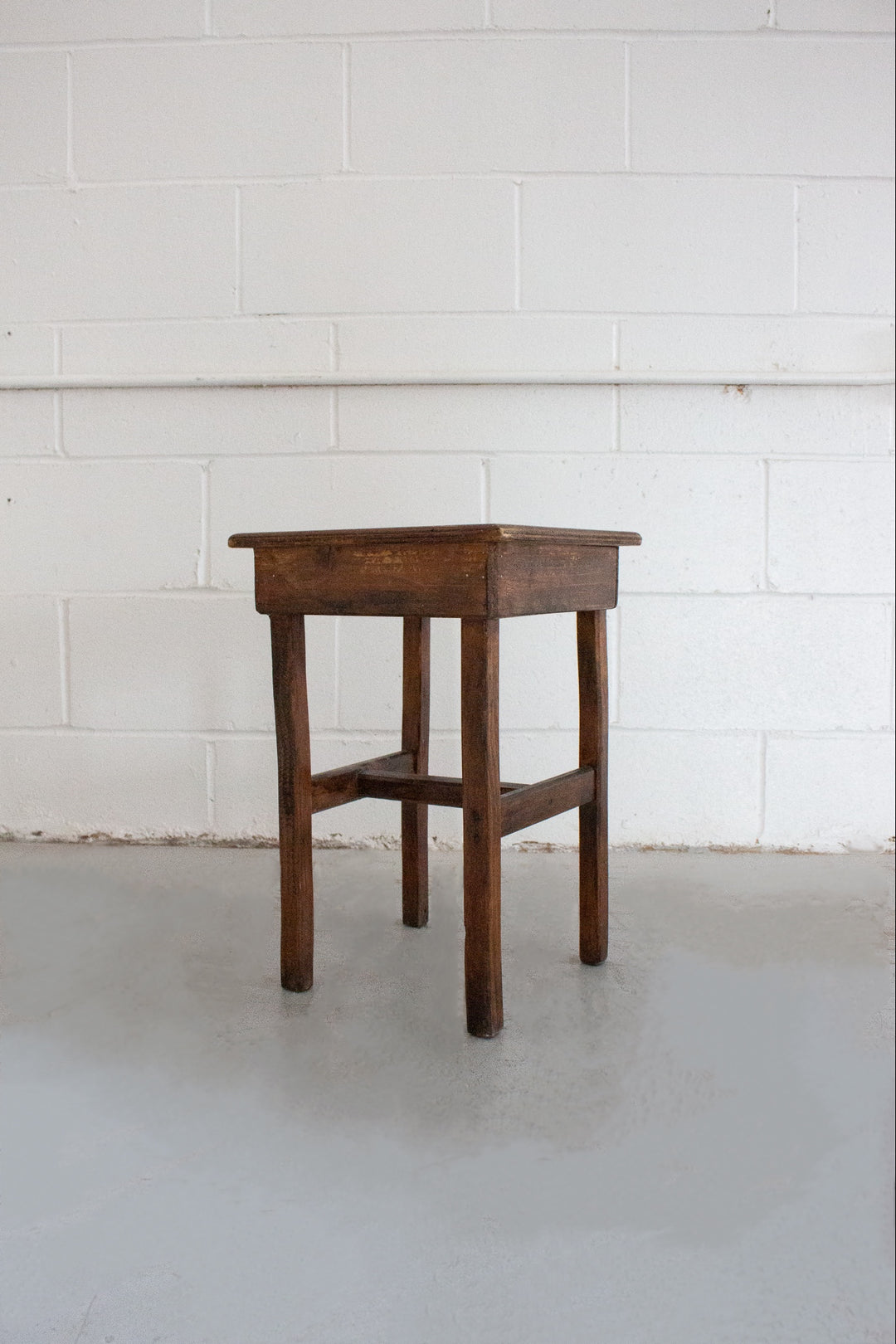 antique french wood atelier stool