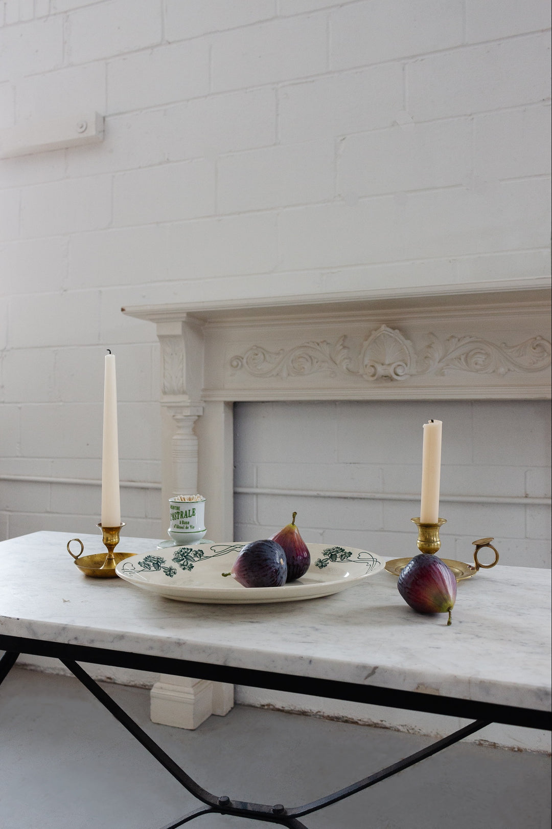 antique french sarreguemines transferware dish set