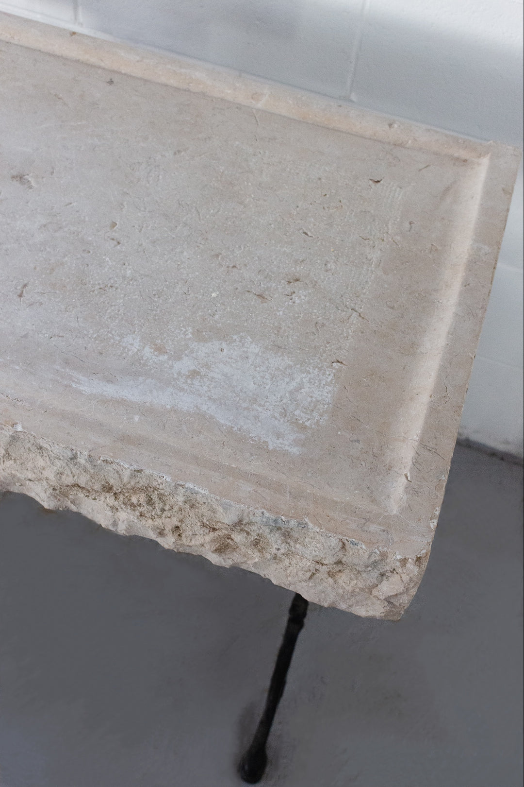 antique french hewn limestone sink