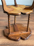 antique hand carved clover table