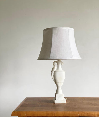 vintage alabaster bird of paradise lamp