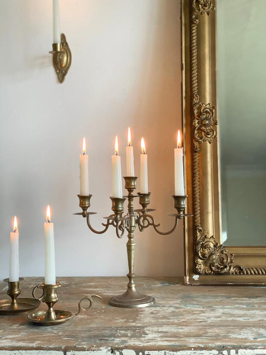 vintage french brass candelabra