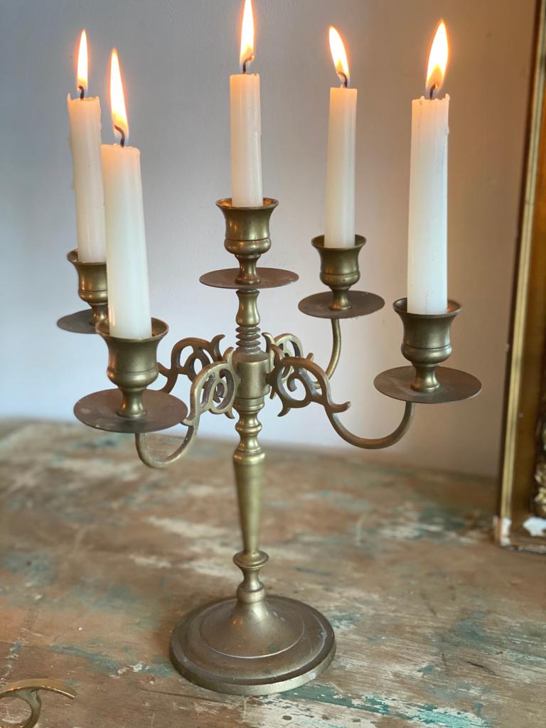 vintage french brass candelabra