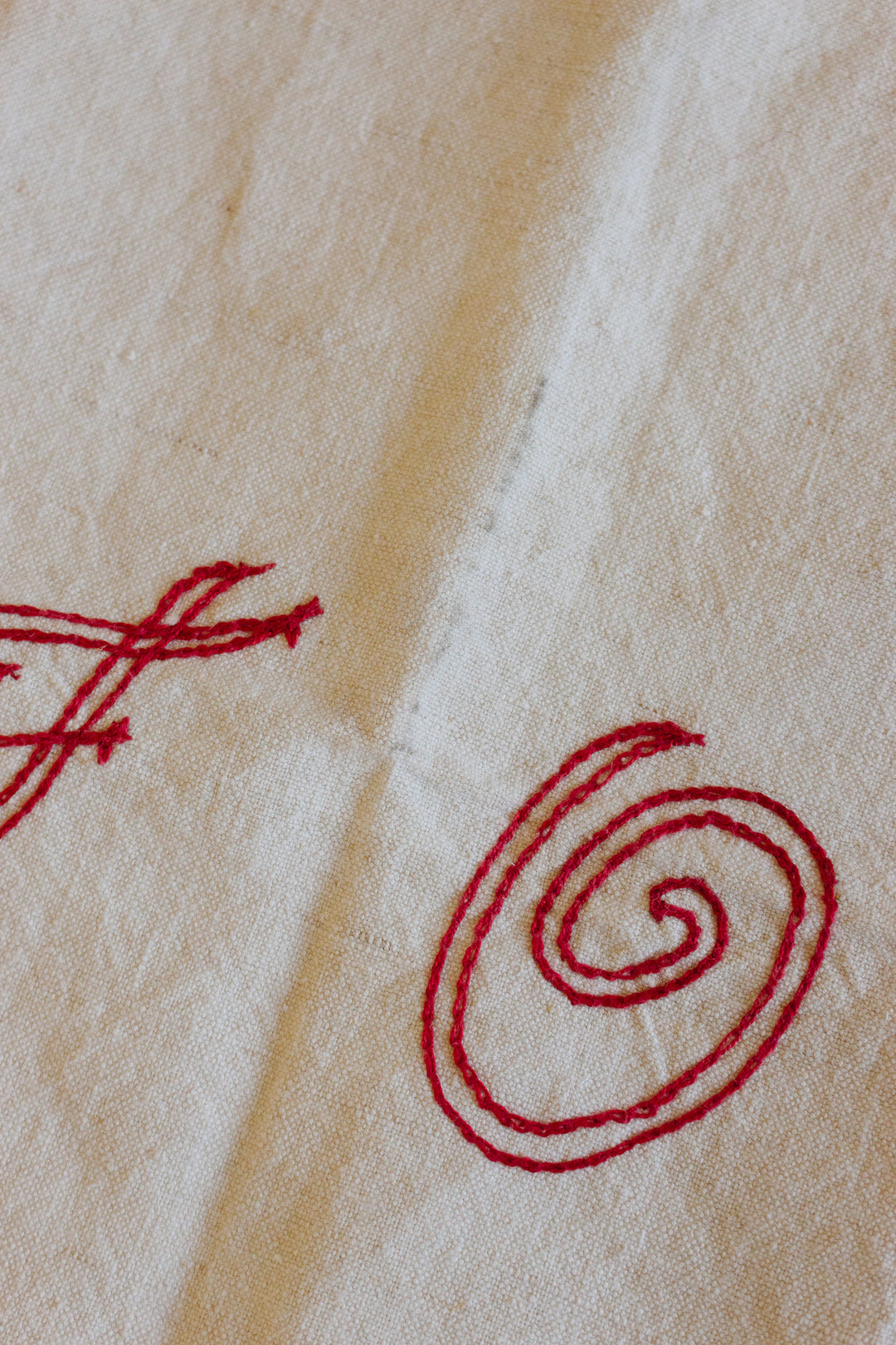 antique French monogrammed kitchen towels, set of 2