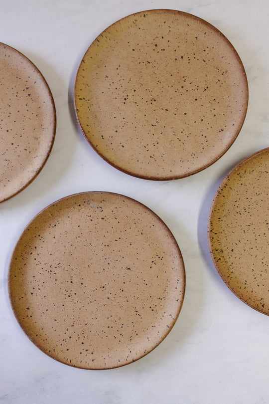 vintage French stoneware plates, set of 4