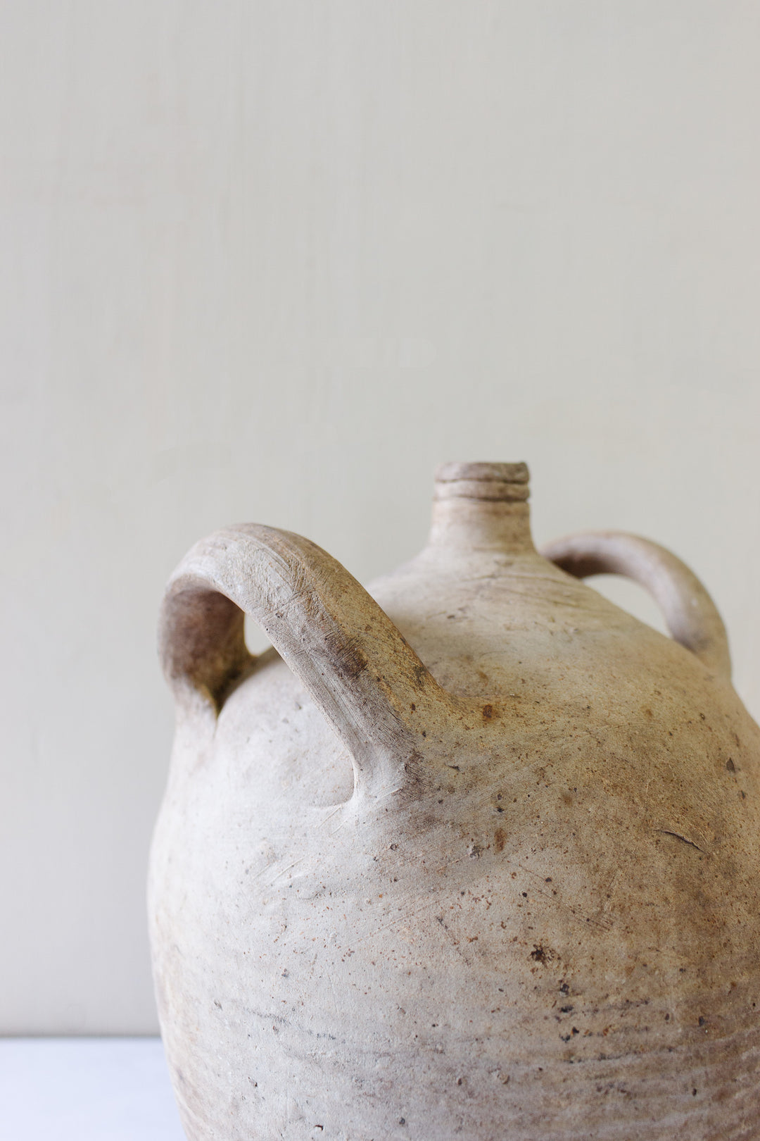 antique French stoneware oil vessel, large