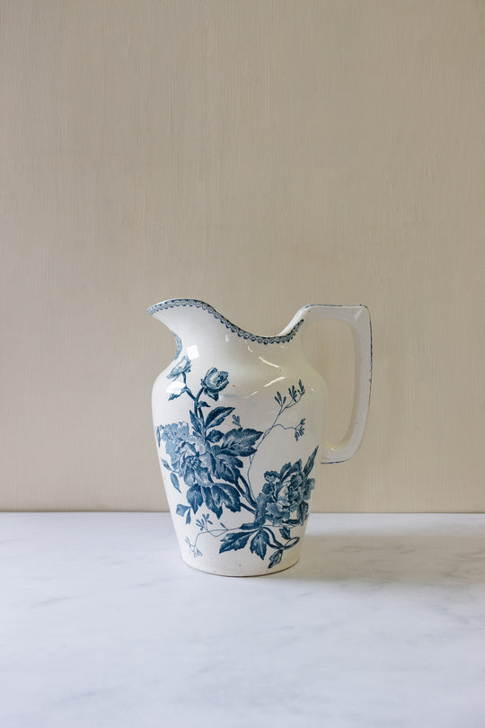 turn of the century French Gien transferware pitcher